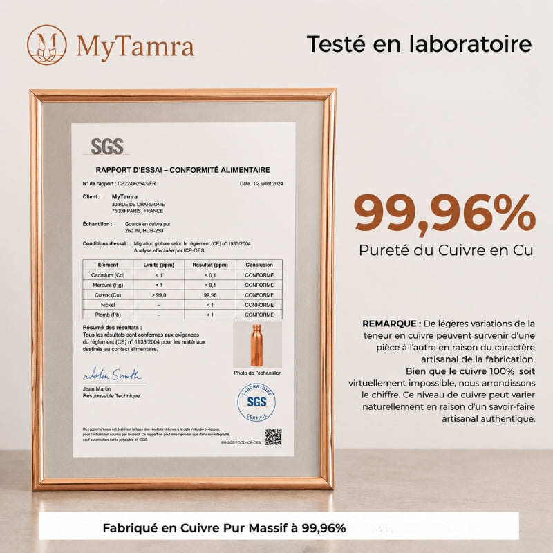 Verre en Cuivre Massif 99,9% - Heritage